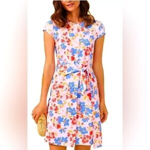 J. McLaughlin dress short sleeve sheath colorful pattern medium